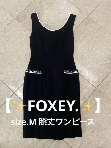 FOXEY. 블랙 슬리브리스, 무릎 기장 원피스 size. 38 M.