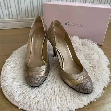 DIANA 골드 하이힐 펌프스 상자 포함