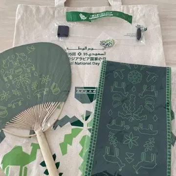 오사카 만박 사우디아라비아 내셔널 데이 토트백 스카프 전점 5개
