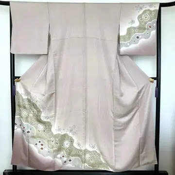 연한 핑크 호몬기 꽃무늬 자수