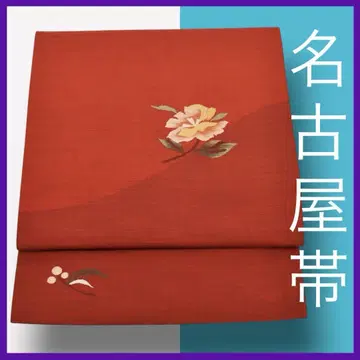 M5719 기모노 담설 순수 실크 명주 9치 나고야 오비 꽃 포인트