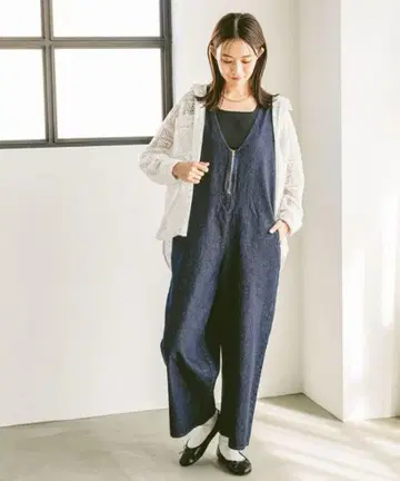 글로벌 워크 GOOD 데님 살로펫 네이비 L