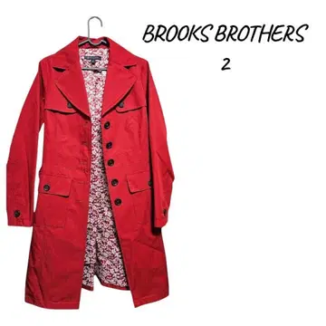 BROOKS BROTHERS 레드 트렌치코트 안감 꽃무늬