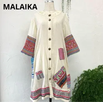 MALAIKA 마라이카 산악 소수 민족 몽족 튜닉 원피스 코코넛 버튼