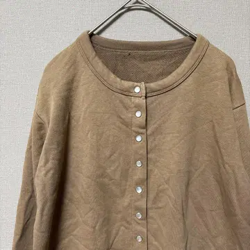 내추럴 뷰티 베이직 맨투맨 가디건(M) 브라운 무지