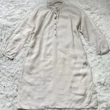 cou cou 린넨 아이보리 긴팔 원피스 버튼 포함