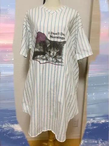 빈티지 빅 T셔츠 고양이