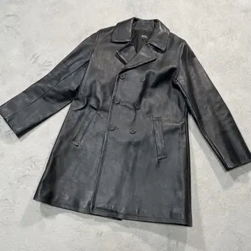 A.P.C 아페쎄 소가죽 가죽 P코트 블랙 M