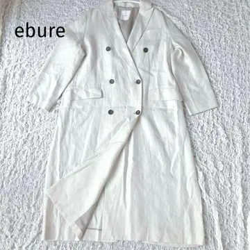 새상품급 ebure 에부르 린넨 더블 체스터 코트 VERY 게재 아이보리