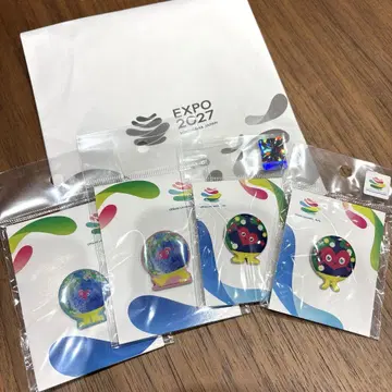 EXPO2027 뚱그랑 핑 배지 세트 국제원예박람회협회 꽃박
