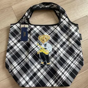 폴로 랄프로렌 에코백 체크 폴로베어