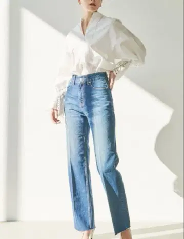 NORC 핀턱 블라우스 컷워크 레이스 화이트 코튼