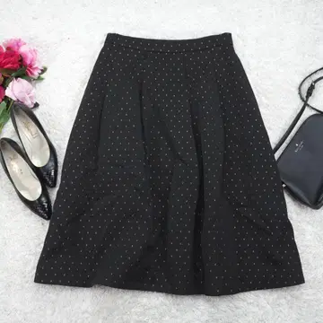 H167 컨디션 최상 DAMA COLLECTION 도트 무늬 스커트 블랙