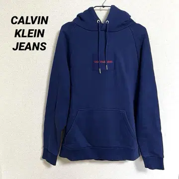 CALVIN KLEIN JEANS 후드티 M 사이즈 러버 플레이트 파랑