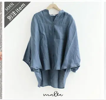 malla 린넨 셔츠 BLUE