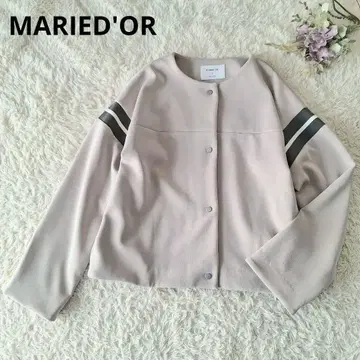 마리 인형 노카라 자켓 슬리브 라인 베이지 사이즈 I