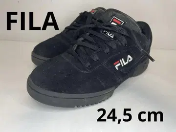 [FILA] 블랙 스웨이드 스니커즈 24.5 cm