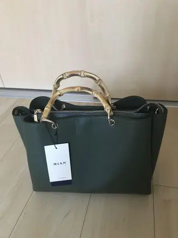 새상품 MIAN 그린 대나무 핸드백