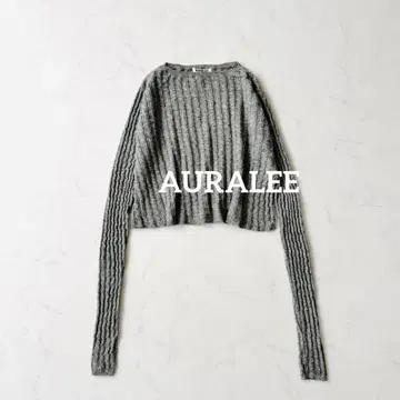 AURALEE 캐시미어 실크 니트 풀오버 그레이