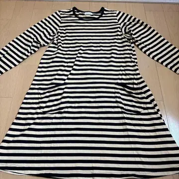 marimekko 스트라이프 긴팔 원피스