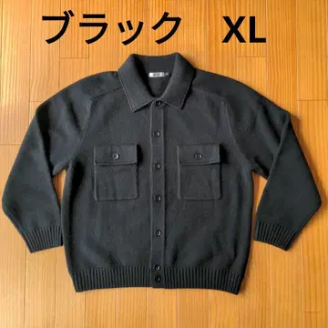 [ 미사용 ] 유니클로 U 라무 니트 자켓 블랙 XL