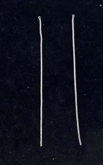 화이트 골드 체인 피어스 참 11cm