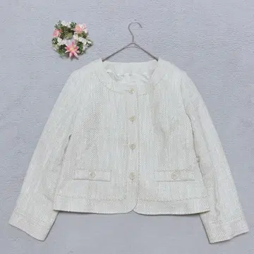 4L [ JURIAE] 노카라 자켓 트위드 세레모니 빅 사이즈