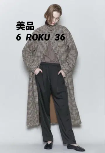 ROKU 6 로쿠 새틴 팬츠 블랙 36
