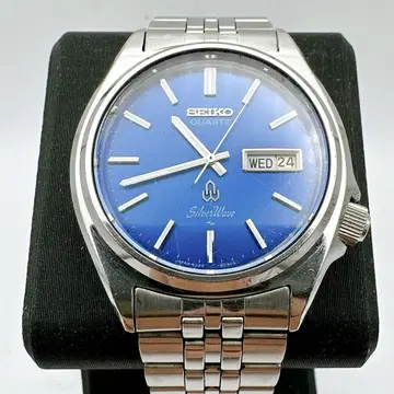 고품질 작동품 SEIKO 세이코 실버 웨이브 빈티지 남성용 파랑 다이얼