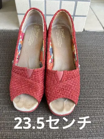 Tom's 빨간색 밑창 높음 23.5cm