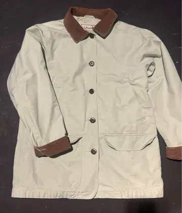 L.L.Bean 엘르 비) 코듀로이 옷깃의 라이트 그린 커버올.