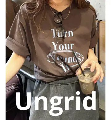 Ungrid 빈티지 워시 로고 빅 Tee