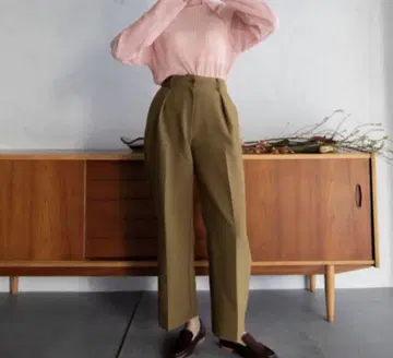 녹차 녹차 턱 오벌 팬츠 턱 오벌 팬츠