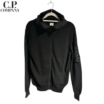 씨피 컴퍼니 코튼 니트 지퍼 블루종 나일론 절개 후드티