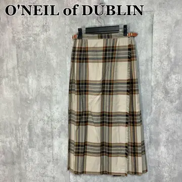O'NEIL of DUBLIN 체크 무늬 롱 스커트 F42