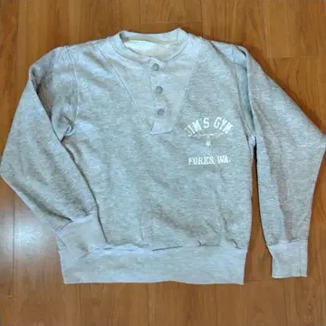 80's 멜란지 그레이 JIM'S GYM 헨리넥 맨투맨