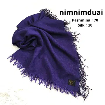새상품급 nimnimduai 실크 파슈미나 스톨 숄 보라색 퍼플