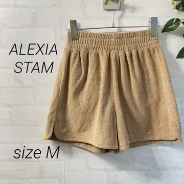 [ ALEXIA STAM ] 파일 원단 숏팬츠 (M) 베이지