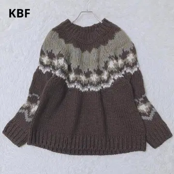 KBF 스웨터 브라운 페어아일 패턴 울 혼방 캐주얼 가을/겨울
