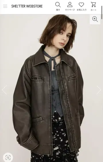VINTAGE BOXY F/LEATHER 자켓 SLY