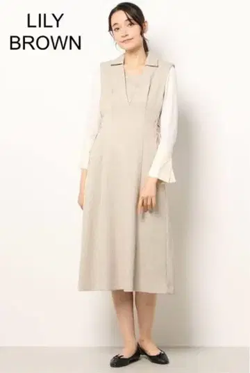 Lily Brown 셔츠 칼라 레이어드 원피스
