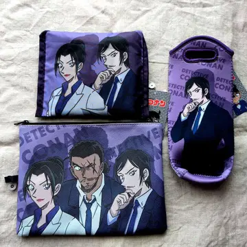 [ 3종 세트 ] 명탐정 코난 나가노현경 플랫 파우치 에코백 병 커버