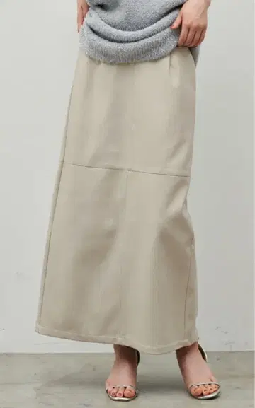 스트레치 인조 가죽 내로우 스커트