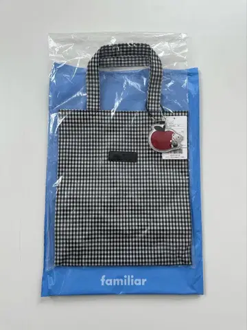파미리아 깅엄 체크 토트백 미사용 새상품