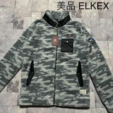 새상품급 ELKEX 엘르 플리스 자켓 카모플라주 점퍼 보아