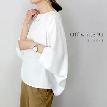 ALETTA VITA 보트넥 돌먼 블라우스 화이트 택 포함