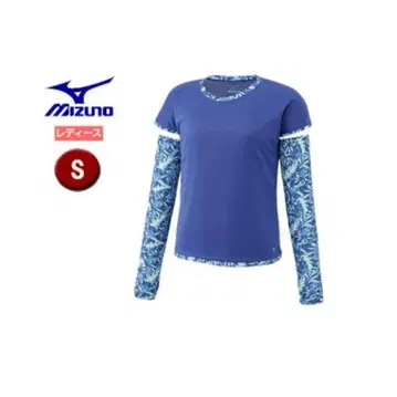 미즈노 여성용 암 가드 부착 반팔 크루넥 셔츠 S