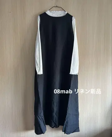 08mab 08맵 린넨 원피스 점프스커트 블랙 새상품