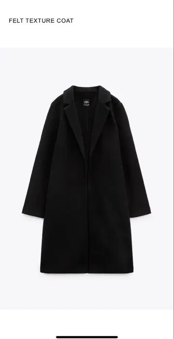 ZARA 블랙 펠트 롱 코트