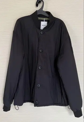 AIGLE 블랙 나일론 자켓 단추식